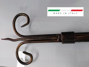 Bastone completo per Tende in Ferro Battuto Diametro 20 mm Colore Nero Oro - Foto 1 di 4