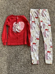Girl’s Carter's Snug Christmas I Believe In Unicorns & Santa Pajama Set Size 7 - Picture 1 of 6