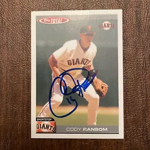 CODY RANSOM 2004 TOPPS TOTAL AUTOGRAPHED SIGNED AUTO BASEBALL CARD 697 GIANTS - Picture 1 of 1