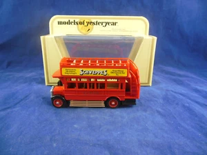 Matchbox Yesteryear Y23 - 1 1922 AEC S Type Omnibus General "Schweppes" Yellow - Picture 1 of 12