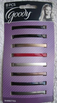 8 Goody 2 1/4" Pintado Metal Mantenerse Apretado Poner Correas para el Pelo Cierre Seguro Barra Plana Foto 1 de 4