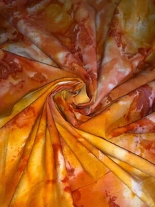 1 Meter Orange/Red Tye & Dye Print100% Pure Cotton Batik Fabric 45”Wide - Picture 1 of 4