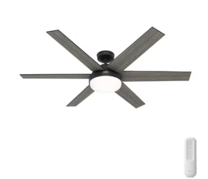 Hunter Millington 60 in. Indoor Matte Black Ceiling Fan w/Light & Remote 51667 - Picture 1 of 6