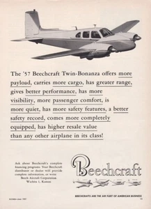 1957 Beechcraft Twin Bonanza Flugzeug Anzeige 18.03.2023d - Bild 1 von 1