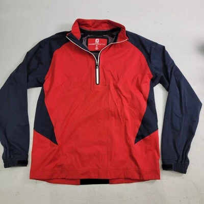 Footjoy FJ Hydroknit Mock 颈部 1/2 拉链防水高尔夫套衫男式 M 码二手状况完好 — 第 1/4 张图片