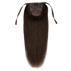 22" 4# Brown Drawstring Remy Human Hair Ponytail Hairpiece For Women