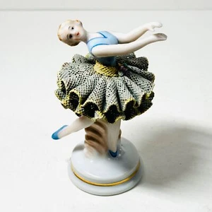 Vintage Ballerina Figurine Handpainted with lace Occupied Japan 4.5” - Picture 1 of 6