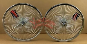 VINTAGE LOWRIDER 20" FRONT OR COASTER WHEEL DAYTON 144 SPOKE 14G 3/8 AXLE CHROME - Picture 1 of 3