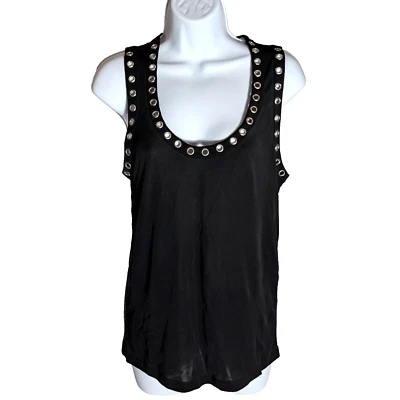 GEORGES RECH France SILK blend CAMI tank Sz 3 or S - M RIVETED SEXY HIGH END WOW - Photo 1/4