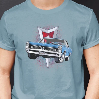 Camisa coche clásico con azul 67 Pontiac GTO - 1967 muscle car Foto 1 de 3