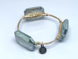 Bracciale grande 8" rettangolare blu chiaro medio sfaccettato di Borbone e Boweties - Foto 1 di 5