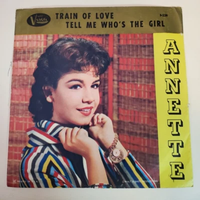 Annette TRAIN OF LOVE / TELL ME WHO'S THE GIRL (ROCK 45/PS) #359 PLAYS VG++ - Image 1 of 4
