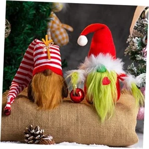 Christmas Gnomes Decorations 2-Pack Handmade Swedish Tomte Plush Gnomes - Picture 1 of 7