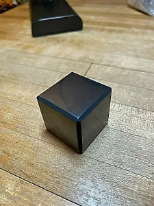 Shungite Mineral Gemstone Matt Finish Small Cube W Beveled Edges Specimen 0001 - Picture 1 of 9