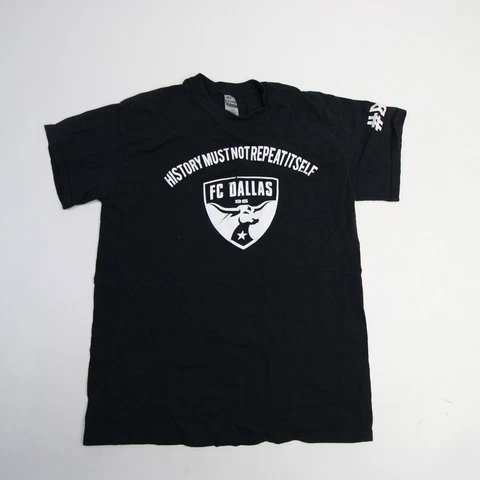 FC Dallas Gildan Heavy Cotton Short Sleeve Shirt Men's Black Used Cover