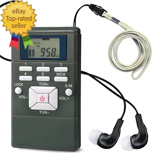 Mini Portable FM Radio, Stereo LCD Digital Display Tuning Pocket Walkmen Transis - Picture 1 of 12