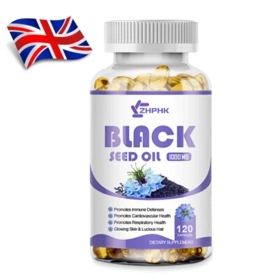 ZHPHK Black Seed Oil Capsules - 100% Pure Organic COLD PRESSED Cumin Nigella Sativa