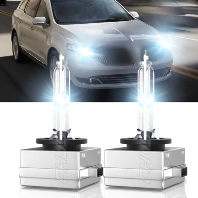 For Lincoln MKS 2009-2016 Pair D3S Front HID Headlights Bulbs Kit High/Low Beam - Image 1 of 4
