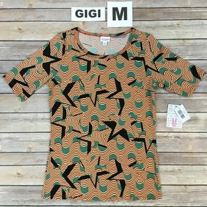 AMERICANA Gigi MEDIUM LuLaRoe Fitted T-Shirt; STARS & FLAGS, USA, 4th of July - Picture 1 of 4