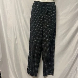 Napa Valley Pants Slacks Loose Flowing Dark Black Polka Dot Flowing Size S - Picture 1 of 9