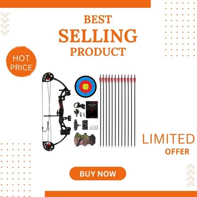 Juego completo de tiro con arco: arco compuesto para diestros, 12 flechas, accesorios incluidos Foto 1 de 4