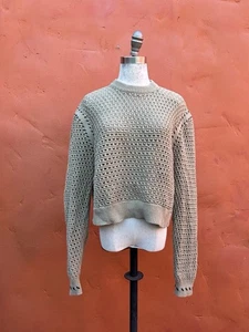 Varley Sweater Open Knit Slouchy Layering Olive Oversized - Picture 1 of 5