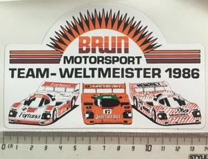 Sticker / Aufkleber, Porsche 956, BRUN Motorsport, Team Weltmeister 1986 - Bild 1 von 1