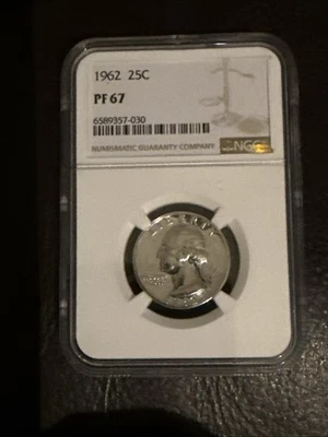 1962 Quarter .25 Proof 67 Older Clean Holder.Very Pretty Frosty Coin.EC - Image 1 of 4