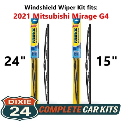 Rain-X Weatherbeater Wiper Kit fits: 2021 Mitsubishi Mirage G4 (24" & 15") — 第 1/4 张图片