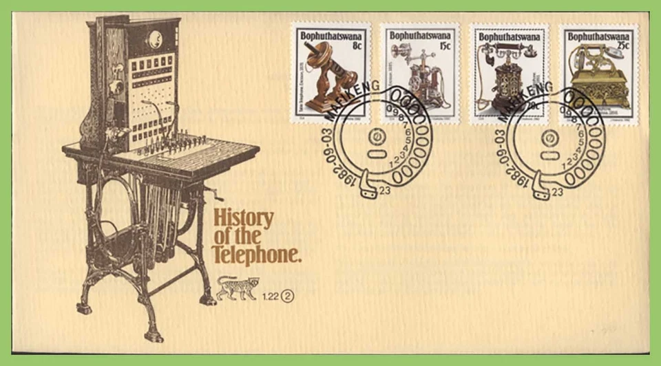 Bophuthatswana (S.A.) 1982 History of the Telephone (2nd) set on First Day Cover - Image 1 of 1