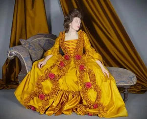 Vestidos de novia victorianos del siglo XVIII corte reina Carlota María Antonieta - Imagen 1 de 5