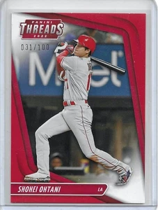 2022 Panini Chronicles Threads Shohei Ohtani #18 Red Angels Dodgers /100 - Picture 1 of 2
