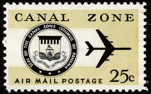 Canal Zone Airmail Stamp Scott C52 Mint NH F-VF 25 Cents Plane & Canal Zone Seal - Picture 1 of 1