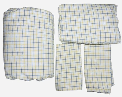 Ralph Lauren Sheet Set UNIVERSITY TATTERSALL QUEEN Ticking Check Plaid RARE - Image 1 of 4