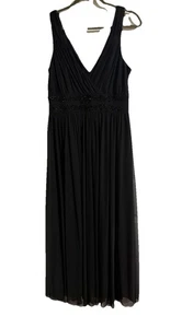 Alex Evenings schwarzes Kleid Gr. 12 mit Schmucksteinen besetzte Taille lang fließend formell oder Hochzeit - Bild 1 von 10