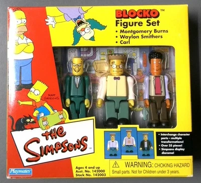 Juego de figuras de Los Simpson Blocko 42003 (Burns, Smithers, Carl) - Playmates 2002 Foto 1 de 2
