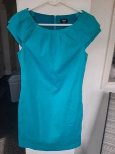 Oasis Aqua Blue Shift Dress, Size 8, Short Sleeves, Excellent Condition - Picture 1 of 10