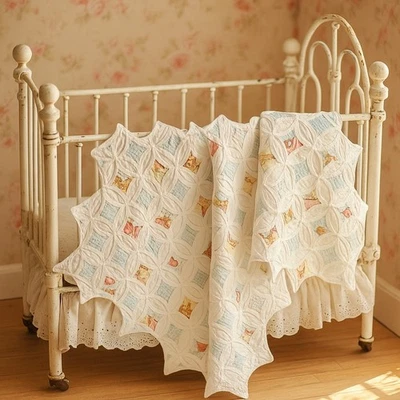 Edredón bebé vintage guardería animales amigos catedral patrón ventana #4014 Foto 1 de 4