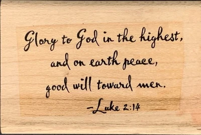 Sello de goma gloria religiosa a Dios en lo más alto... Lucas 2:14 sello de goma Foto 1 de 2