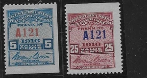 US Scott 16T49 & 50, 1916, Telegraph, Western Union, Mint, OG, NH, F/VF - Picture 1 of 1