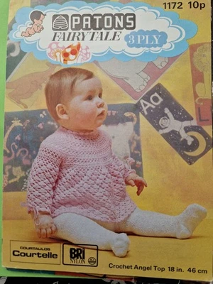 Copy Patons Crochet Pattern 1172. Angel Top. 18"  3Ply  - Image 1 of 3