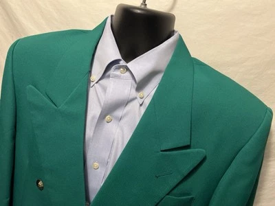 Traje Falcone 2 Piezas Poliéster Verde Doble Pecho Hombre Talla 40L Plisado 33x34 Foto 1 de 4