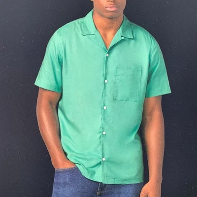 Camisa para hombre Gap XXL manga corta abotonada camisa de lino verde talla XXL Foto 1 de 4