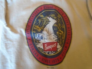 Coors Banquet Beer Hoodie Adult Small Beige Cotton Graphic Waterfalls colorado - Picture 1 of 10
