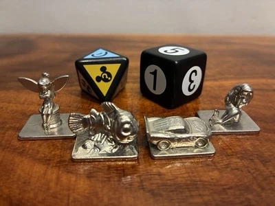 Disney 2nd Edition Scene It DVD Game Replacement Parts 4 Metal Movers And Dice - Image 1 of 2