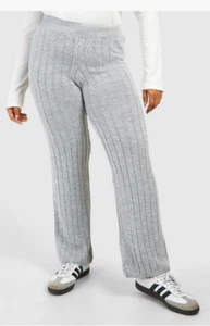 Grey Knitted Straight Leg Trouser Boohoo Plus Size UK 24/26 BNWT FREE P+P! - Picture 1 of 6