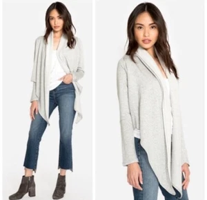 JOHNNY WAS Calmé Damen French Terry Grau Drapierte Strickjacke Gr. Medium - Bild 1 von 12