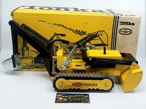 Trancheuse Tonka vintage années 60 n° Jouet et boite de construction en acier pressé jaune 534 - Photo 1 sur 6