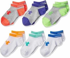 Under Armour Girls Essential No Show Socks Women Small Youth 1-4 (6 PAIR) - Picture 1 of 1