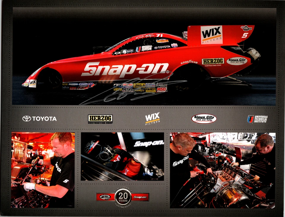 Cruz Pedregon 手工签名 8.5 x 11 卡片 2012 年 NHRA 有趣汽车丰田 Solara  — 第 1/2 张图片